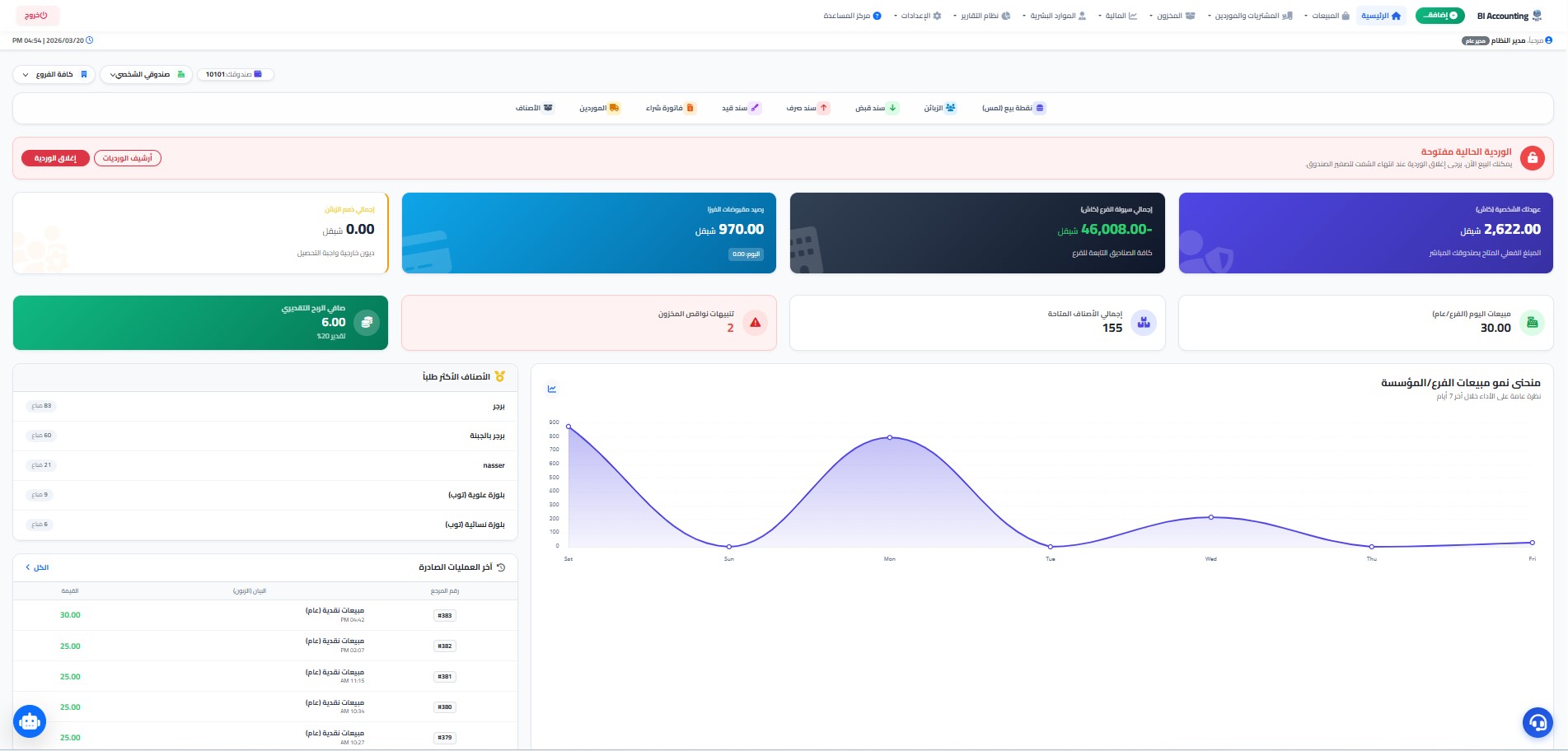 لقطة شاشة النظام